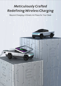 CyberDock™ Qi2 3-in-1 Wireless Charging Station - 15W Fast Charge for iPhone 16 15 14 Pro Max, Apple Watch & AirPods | Cybertruck-Inspired Design