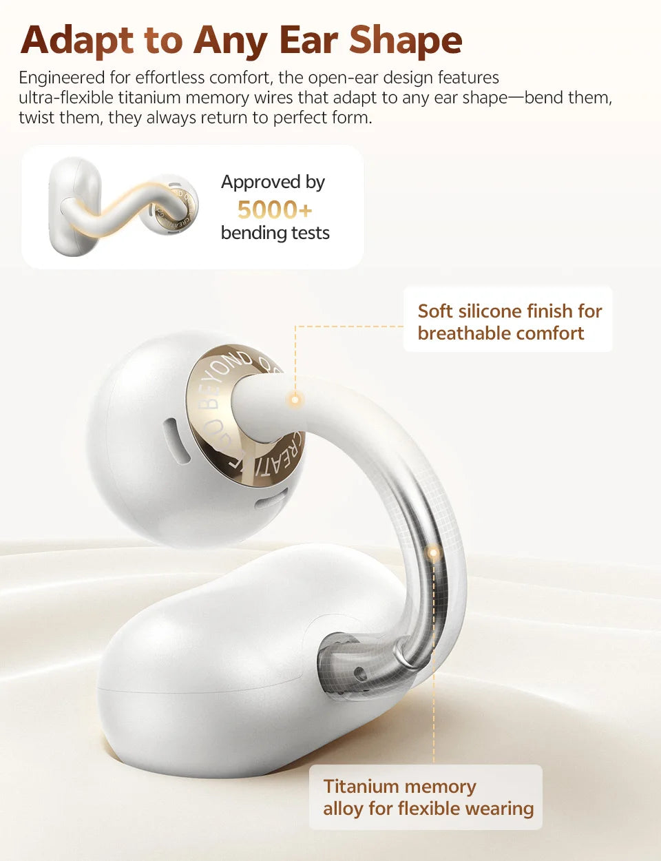 QCY Crossky C50 Open-Ear Clip-On Wireless Earbuds