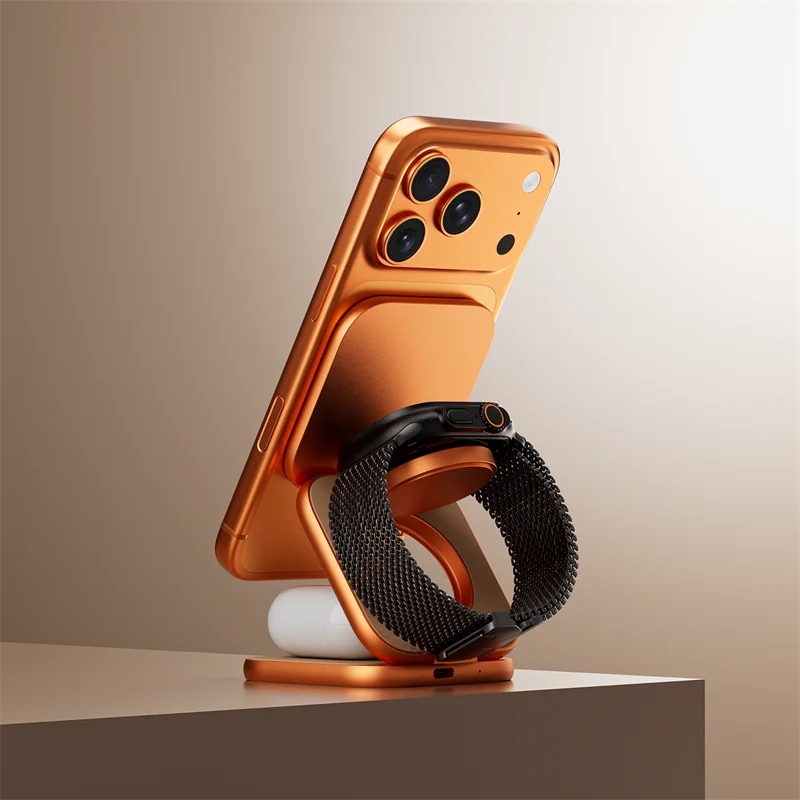 KUXIU X40 Turbo 3-in-1 Wireless Charging Stand - Qi2.2 Certified 25W Fast Charging | Foldable MagSafe Charger for iPhone, Apple Watch & AirPods