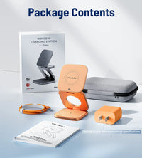 KUXIU X40 Turbo 3-in-1 Wireless Charging Stand - Qi2.2 Certified 25W Fast Charging | Foldable MagSafe Charger for iPhone, Apple Watch & AirPods