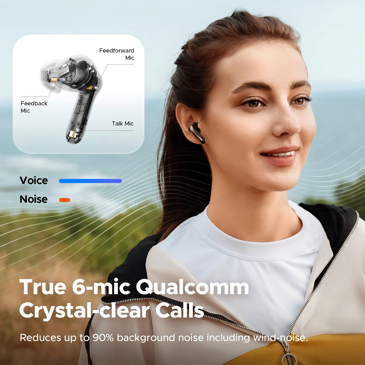 SOUNDPEATS Air5 Pro ANC Earbuds - 55dB Adaptive ANC, LDAC + aptX Lossless, Bluetooth 5.4 | 6-Mic AI ENC, 3D Spatial Audio, Hi-Res TWS