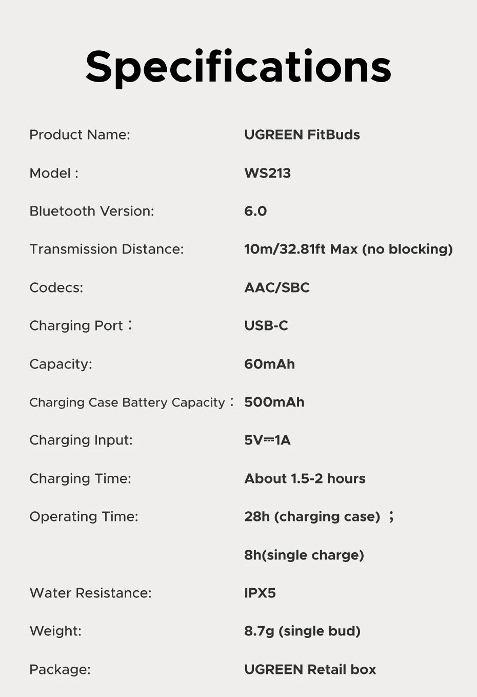 UGREEN FitBuds Open-Ear Earphones - Bluetooth 6.0 Ear-Hook TWS | Spatial Audio, 30H Battery, USB-C, Metal & Silicone Build