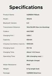 UGREEN FitBuds Open-Ear Earphones - Bluetooth 6.0 Ear-Hook TWS | Spatial Audio, 30H Battery, USB-C, Metal & Silicone Build