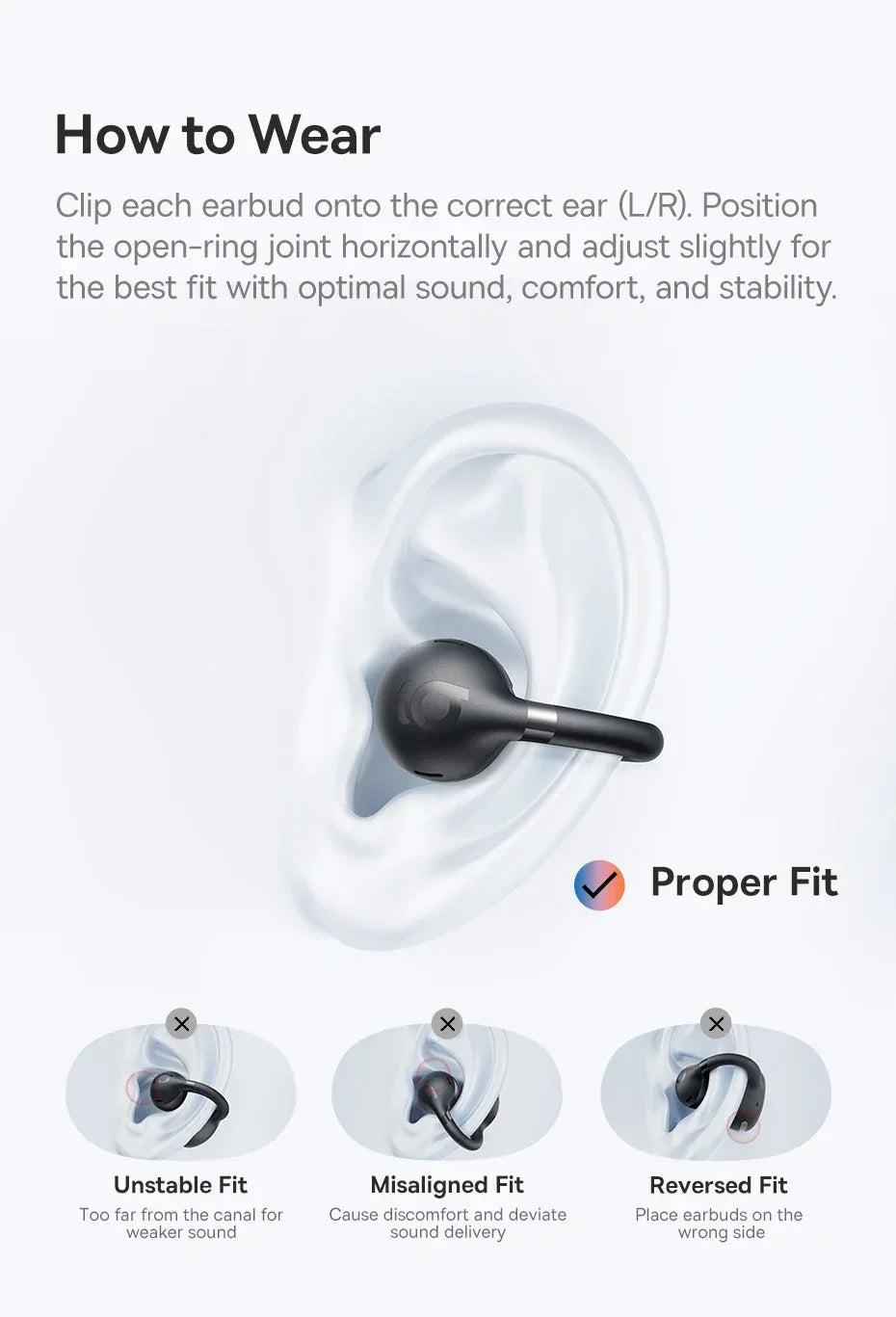 Baseus BC1 Open-Ear Clip Earbuds - Bluetooth 6.0 | 4-Mic ENC, 38Hr Battery, IP55 Waterproof, Super Bass Sport Earphones