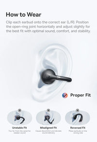 Baseus BC1 Open-Ear Clip Earbuds - Bluetooth 6.0 | 4-Mic ENC, 38Hr Battery, IP55 Waterproof, Super Bass Sport Earphones