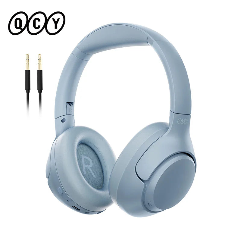 QCY H3 ANC Over-Ear Headphones - 43dB Hybrid ANC, Hi-Res Audio, Bluetooth 5.4 | 60H Battery, 40mm Driver, Transparency Mode, Wireless & Wired