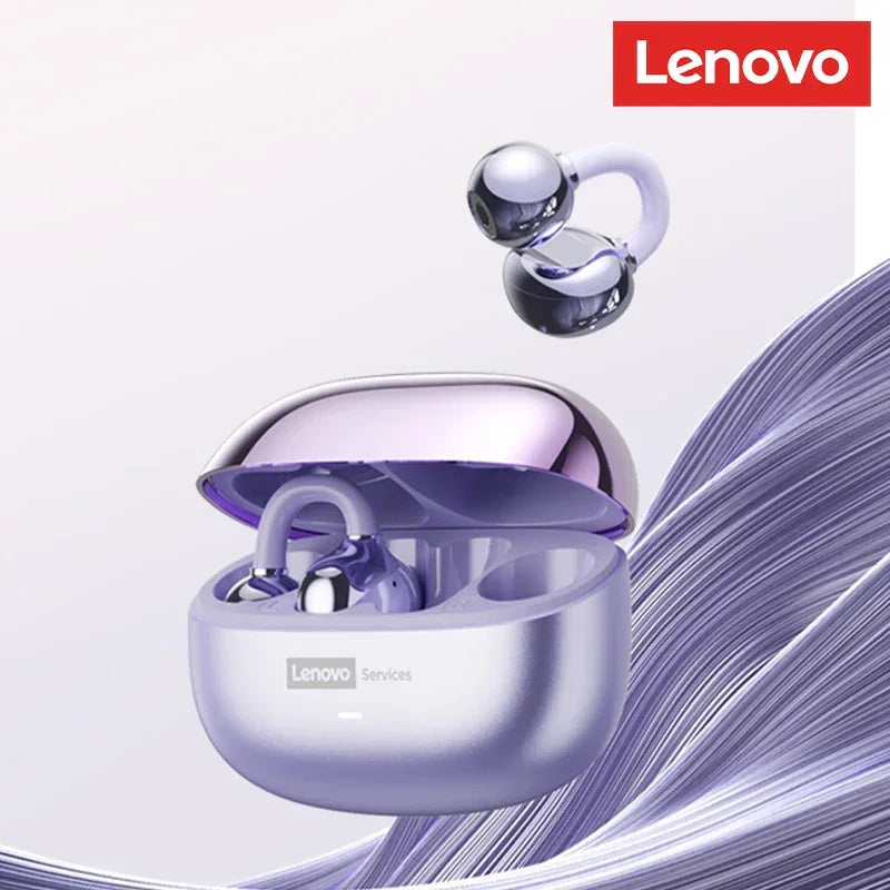 Lenovo LE302 Ear Clip Wireless Earphones - Bluetooth 6.0 | Active Noise Cancelling, HiFi Stereo, Waterproof Sport Headphones