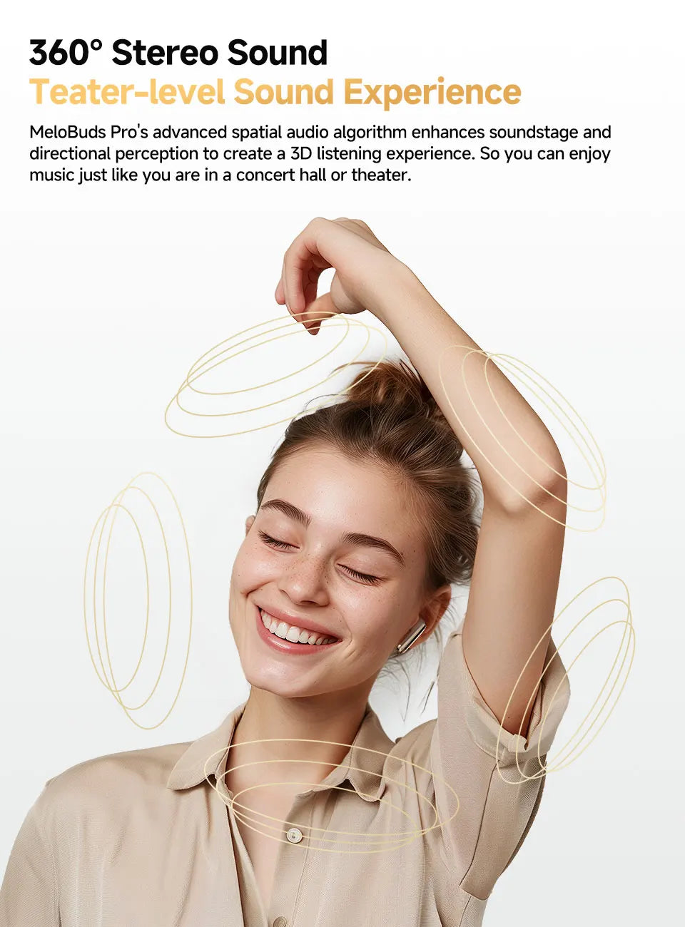 QCY MeloBuds Pro ANC Earbuds - 46dB Hybrid ANC, LDAC Hi-Res, Bluetooth 5.3 | 6-Mic, 34H Battery, In-Ear Detection, Waterproof TWS