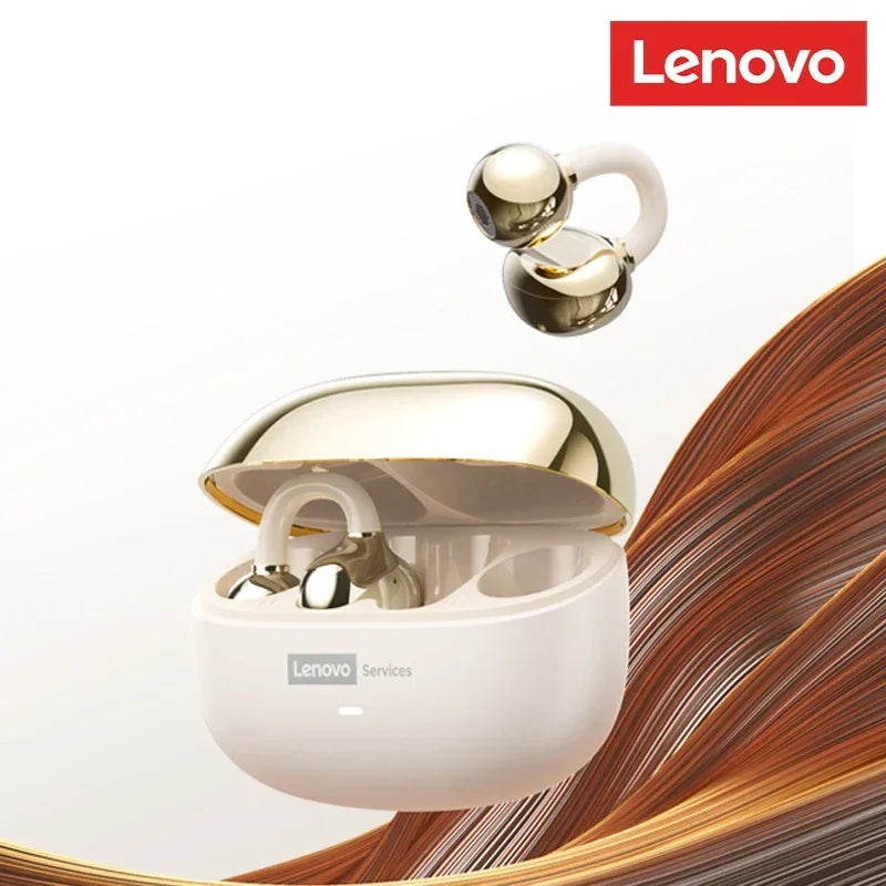 Lenovo LE302 Ear Clip Wireless Earphones - Bluetooth 6.0 | Active Noise Cancelling, HiFi Stereo, Waterproof Sport Headphones
