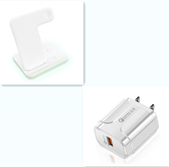 3-in-1 Wireless Charging Stand with Adjustable Bracket - Fast Qi Charger for iPhone, Apple Watch & AirPods