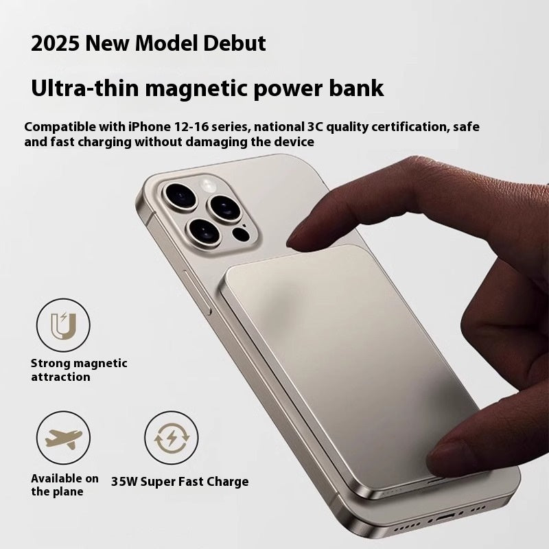 MagSafe Magnetic Wireless Power Bank 10000mAh - Ultra-Slim 8.5mm Design | Fast Charging Portable Battery for iPhone with Creative Style