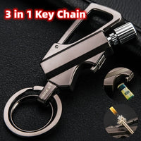 Thumbnail for Creative Metal Keychain Lighter Wild Fire Ten Thousand Times Use Kerosene Lighters Gifts For Men