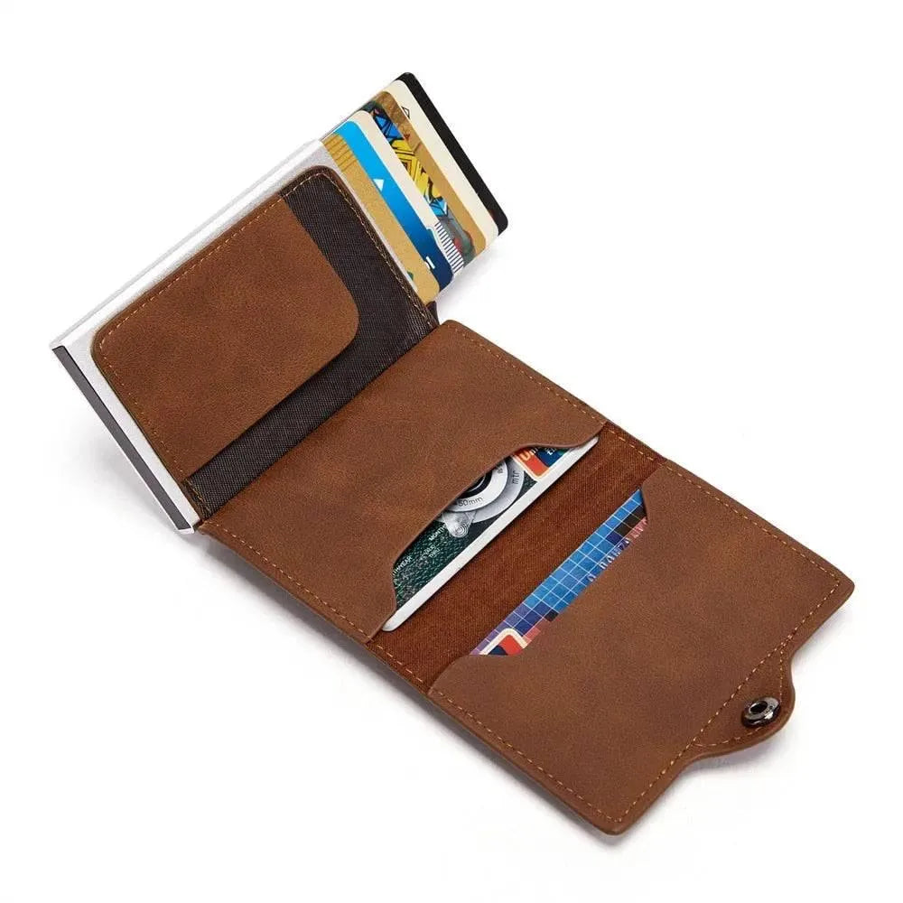 AirTag Wallet & Card Holder RFID with Zipper Genuine Leather - TechShopi