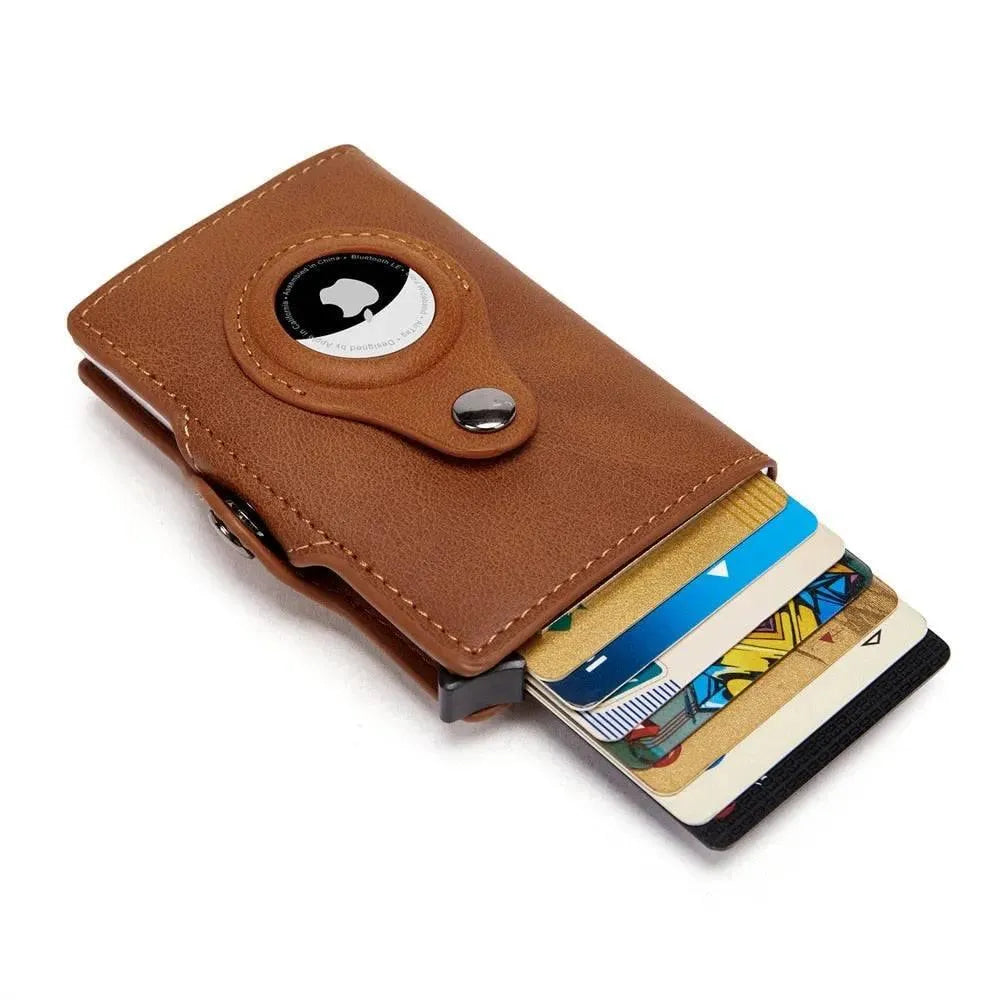 AirTag Wallet & Card Holder RFID with Zipper Genuine Leather - TechShopi