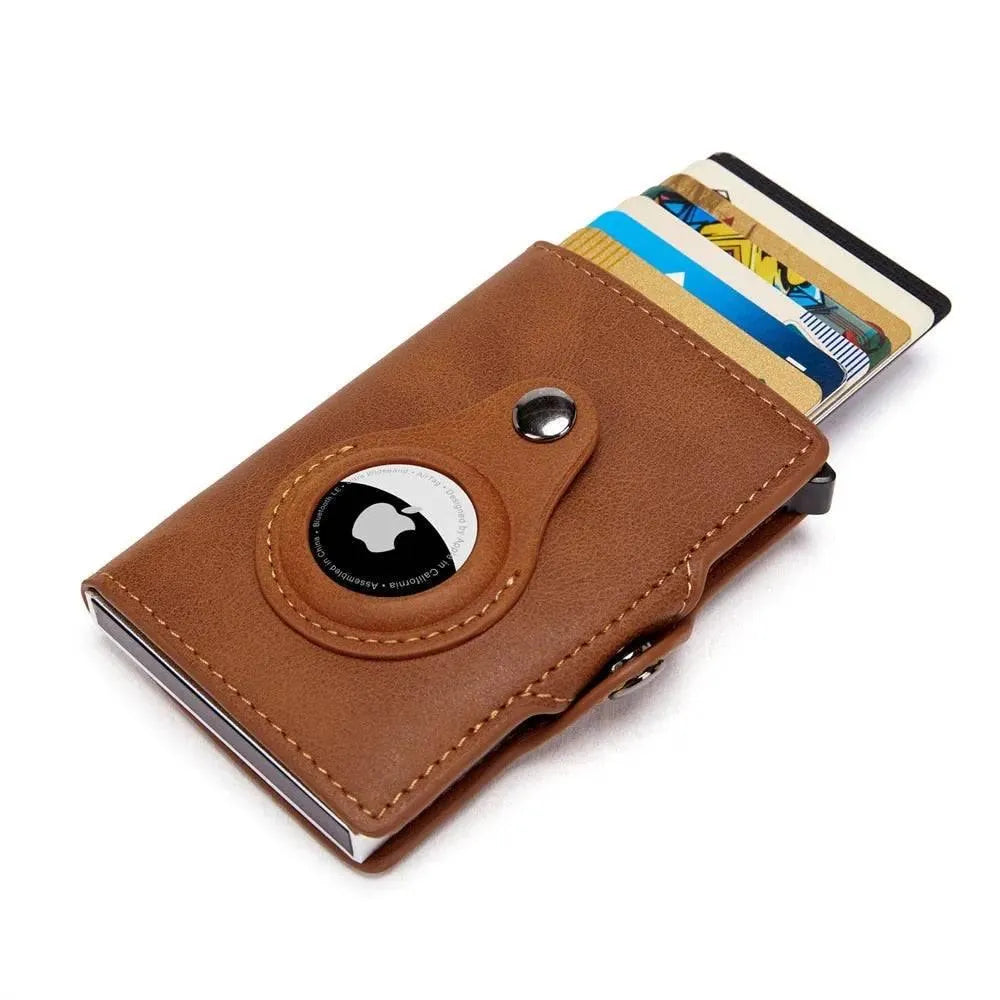 AirTag Wallet & Card Holder RFID with Zipper Genuine Leather - TechShopi