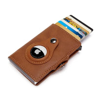 Thumbnail for AirTag Wallet & Card Holder RFID with Zipper Genuine Leather - TechShopi