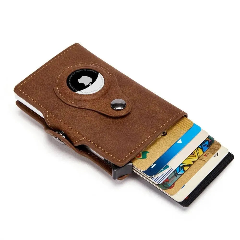 AirTag Wallet & Card Holder RFID with Zipper Genuine Leather - TechShopi