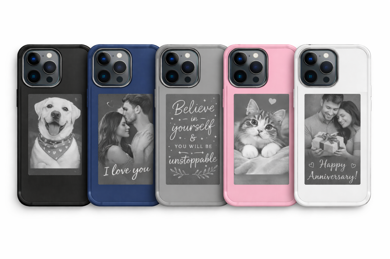 E-ink Screen Phone Case - Customizable Display Cover with NFC Technology | Battery-Free Personalized Design for iPhone
