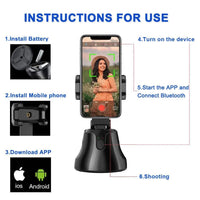 Thumbnail for Auto Smart Shooting Selfie Stick 360° Object Tracking Holder - TechShopi