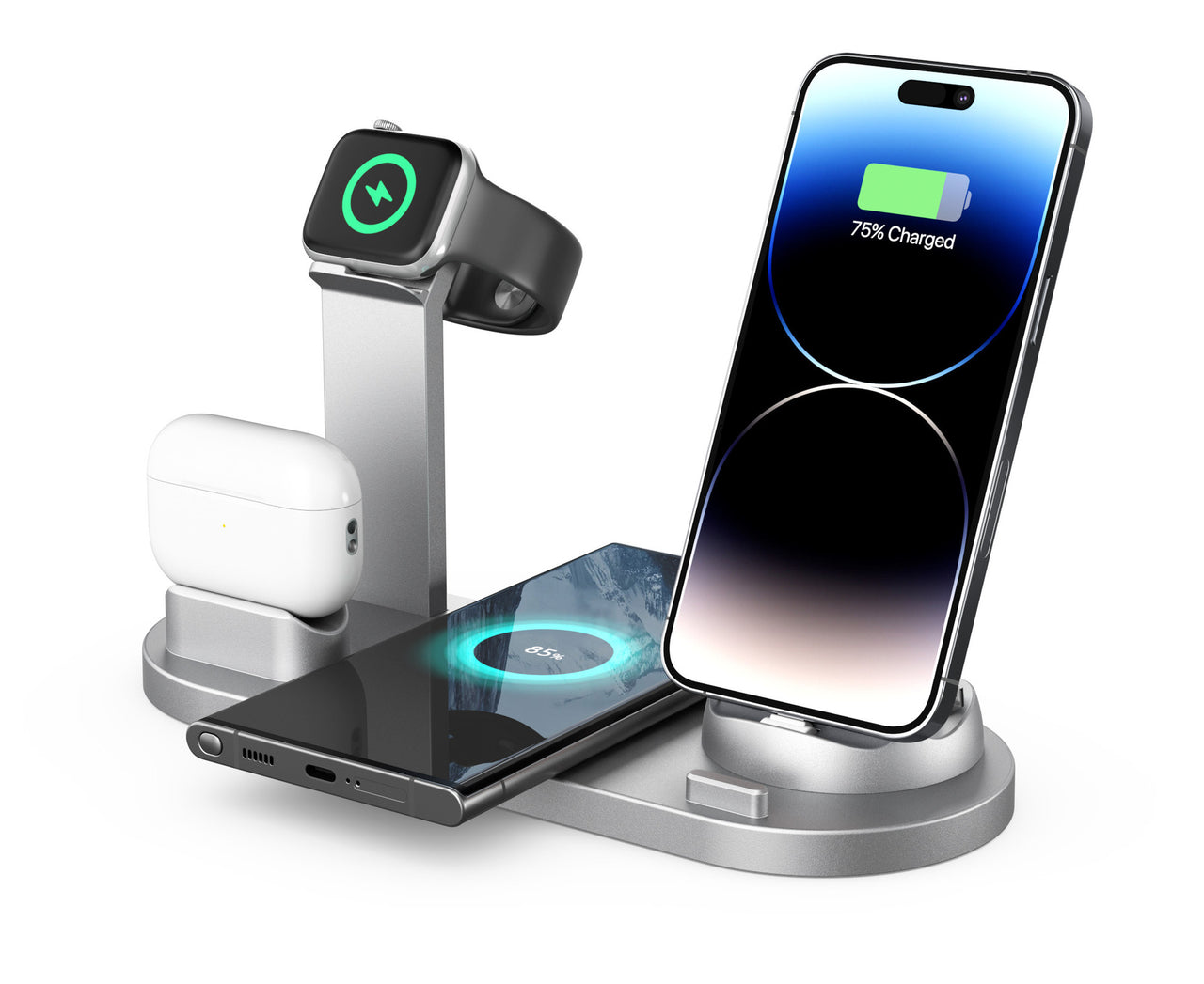 3-in-1 Wireless Charging Pad - iPhone Watch AirPods Stand