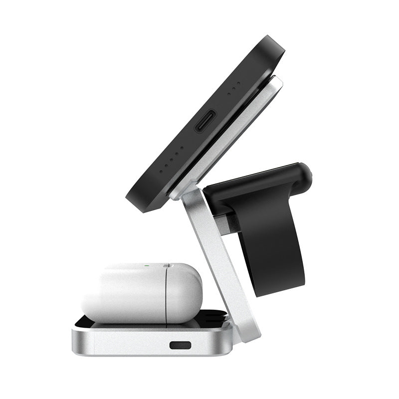 3-in-1 Foldable Wireless Charger - Magnetic Charging Station for iPhone, Apple Watch & AirPods | Portable Travel Dock
