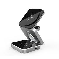 3-in-1 Foldable Wireless Charger - Magnetic Charging Station for iPhone, Apple Watch & AirPods | Portable Travel Dock