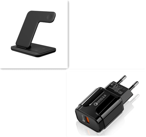 3-in-1 Wireless Charging Stand with Adjustable Bracket - Fast Qi Charger for iPhone, Apple Watch & AirPods