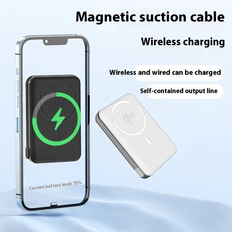 Qi2 MagSafe Wireless Power Bank 10000mAh - 3-in-1 Magnetic Charging Stand with 15W Fast Charging | Portable Battery Pack for iPhone & Devices