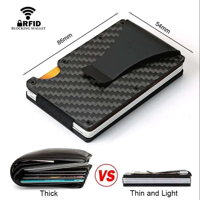 Carbon Fiber Card Holder Wallet - Slim, Secure and Stylish customized Name service - TechShopi