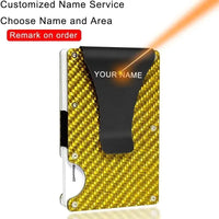 Thumbnail for Carbon Fiber Card Holder Wallet - Slim, Secure and Stylish customized Name service - TechShopi