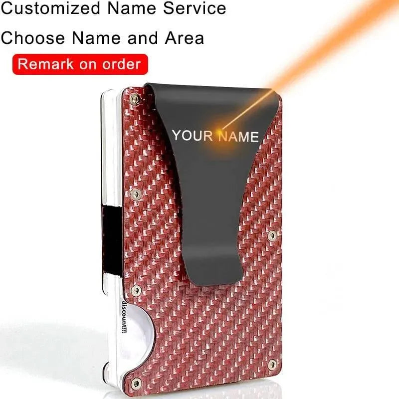 Carbon Fiber Card Holder Wallet - Slim, Secure and Stylish customized Name service - TechShopi