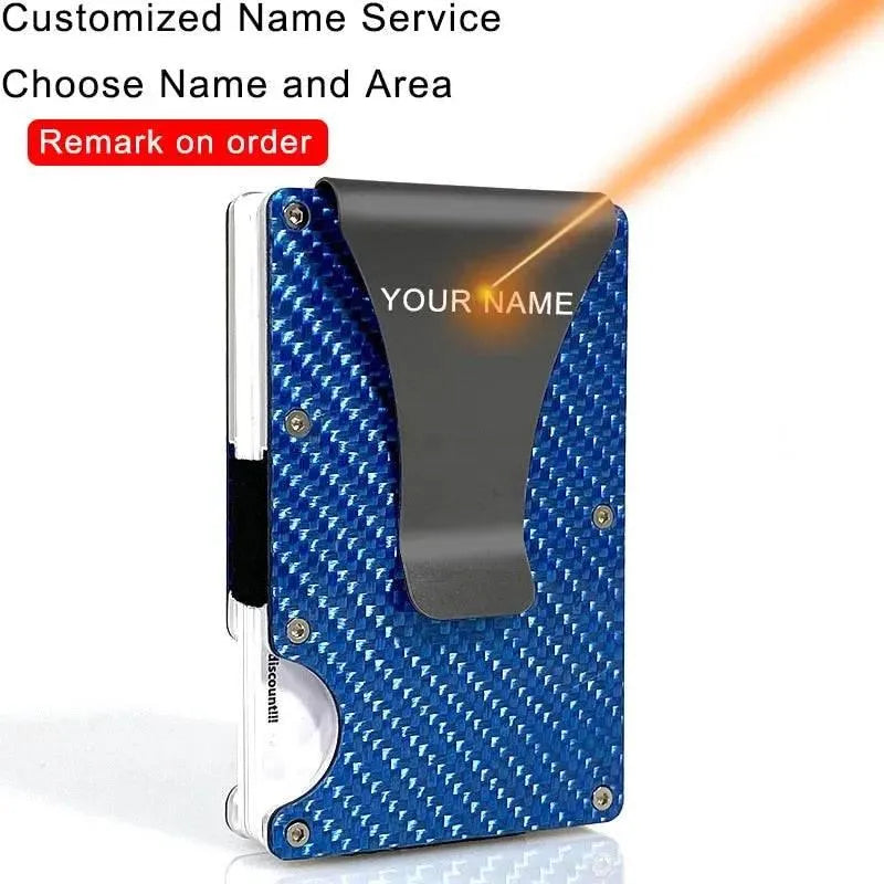 Carbon Fiber Card Holder Wallet - Slim, Secure and Stylish customized Name service - TechShopi