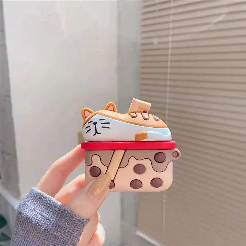 Cartoon Cute Cat Bluetooth Earphone Protective Cover - TechShopi