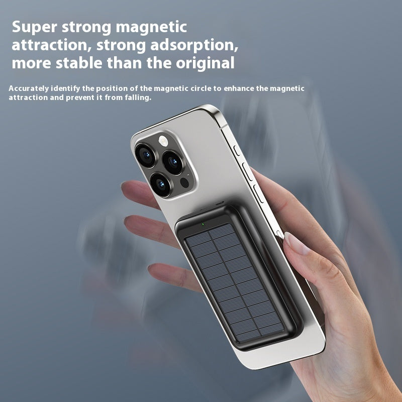 MagSafe Magnetic Wireless Power Bank with Solar Charging - Fast Charge Portable Battery | Eco-Friendly Solar Charger for iPhone