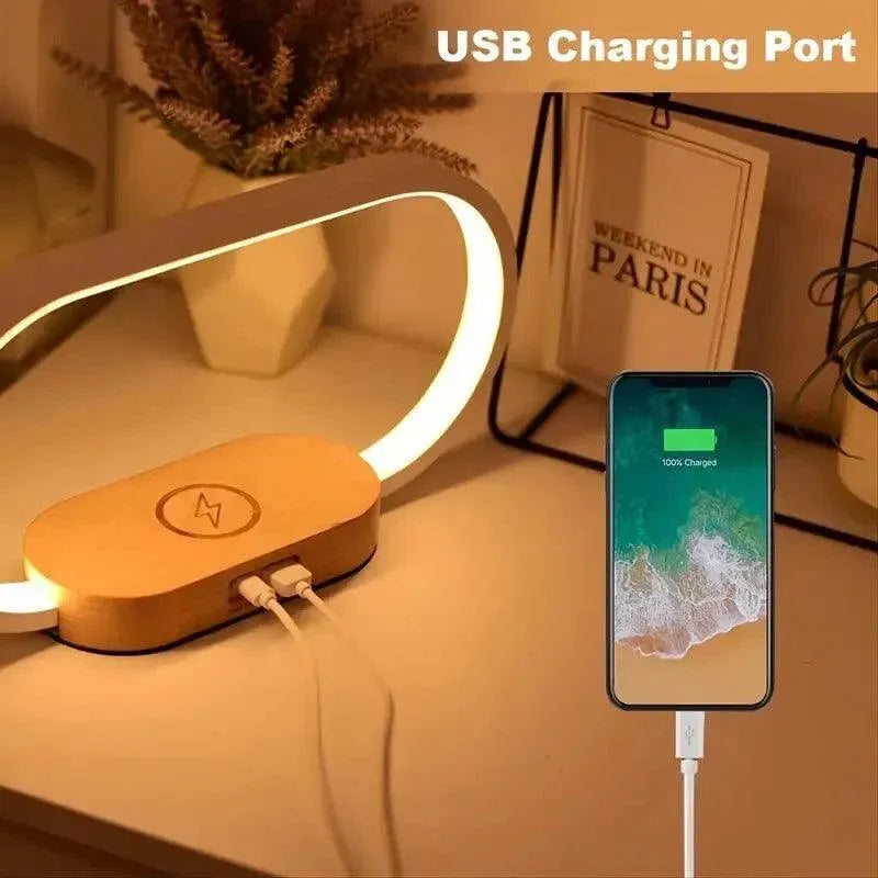 ChargeLuxe™ Multifunction iPhone Wireless Charger with LED Lamp & Clock - TechShopi