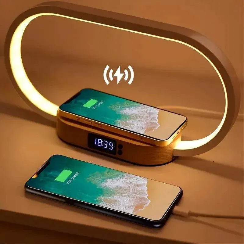 ChargeLuxe™ Multifunction iPhone Wireless Charger with LED Lamp & Clock - TechShopi