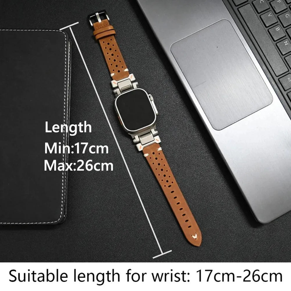 Classic Elegance Strap™: Genuine Leather Band for Apple Watch Series & Ultra - TechShopi