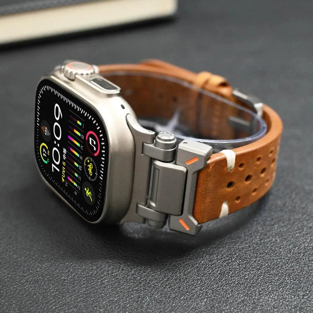 Classic Elegance Strap™: Genuine Leather Band for Apple Watch Series & Ultra - TechShopi