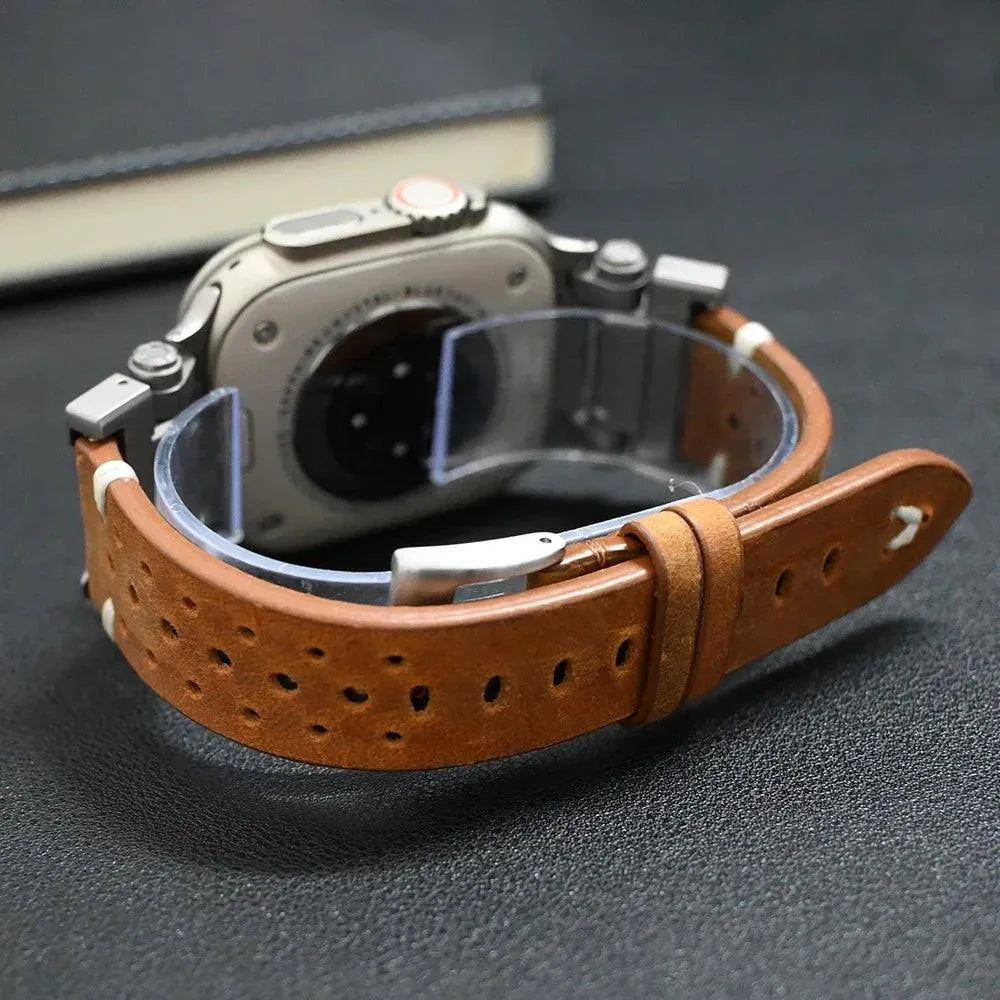 Classic Elegance Strap™: Genuine Leather Band for Apple Watch Series & Ultra - TechShopi