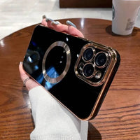 Thumbnail for Clear Magnetic Case for iPhone with Luxury Plating for iPhone 14 13 12 11 Pro Max X XR XS 8 Plus - TechShopi