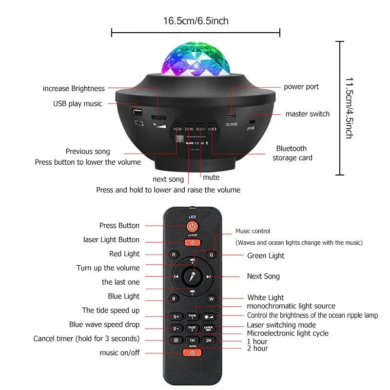 CosmoSphere™ 21-Color Bluetooth Star Projector - TechShopi