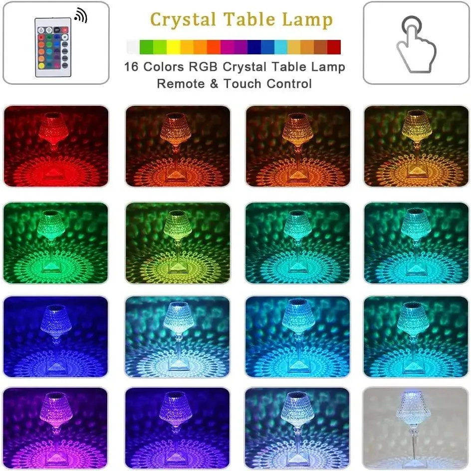 CrystalTouch™ Rechargeable Diamond Table Lamp - TechShopi