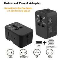 Universal Travel Adapter - All-in-One International Power Plug for 150+ Countries with Dual USB Ports