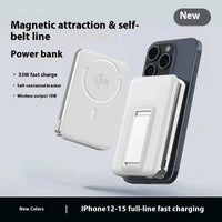 Qi2 MagSafe Wireless Power Bank 10000mAh - 3-in-1 Magnetic Charging Stand with 15W Fast Charging | Portable Battery Pack for iPhone & Devices