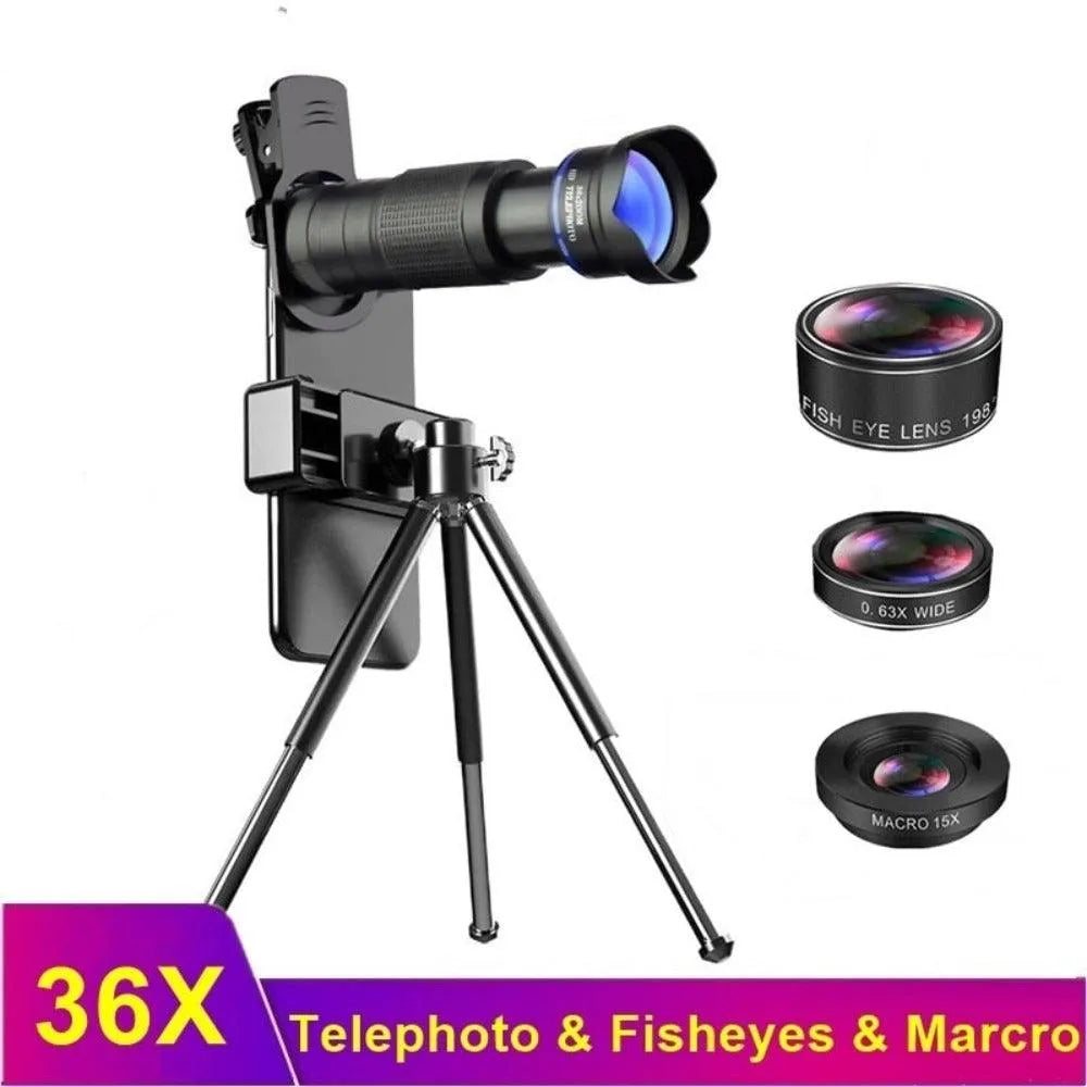 Dragon 36X Mobile Phone Lens Kit With Tripod - TechShopi