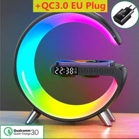 Thumbnail for 15W Wireless Charger Stand with LED RGB Light Desk Lamp and Speaker - TechShopi