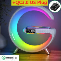 Thumbnail for 15W Wireless Charger Stand with LED RGB Light Desk Lamp and Speaker - TechShopi