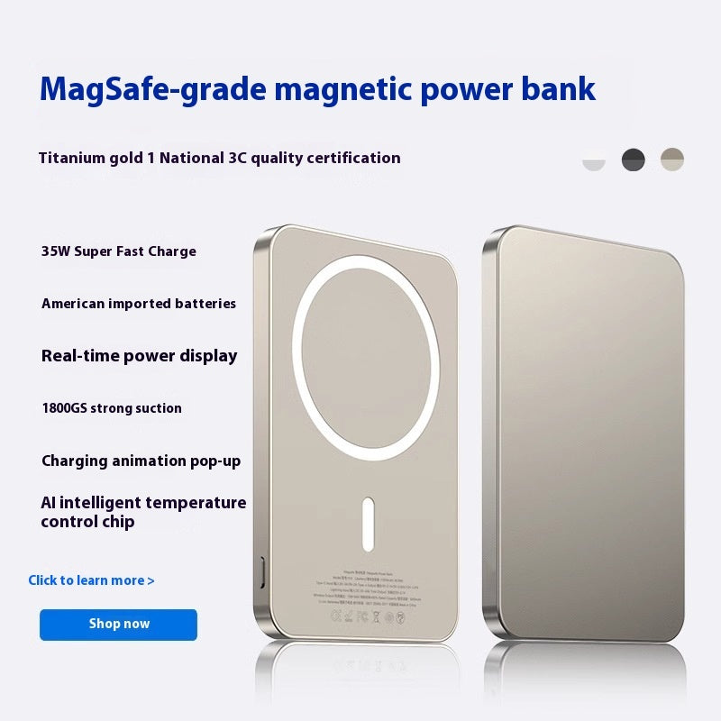 MagSafe Magnetic Wireless Power Bank 10000mAh - Ultra-Slim 8.5mm Design | Fast Charging Portable Battery for iPhone with Creative Style
