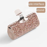 Diamond Pocket Capsule Power Bank - Mini Lipstick Emergency Charger | Ultra-Compact Portable Battery with Crystal Design