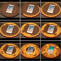 LED Magic Circle Wireless Charger - Light-Up Fast Charging Pad with Glowing Effects for iPhone & Android